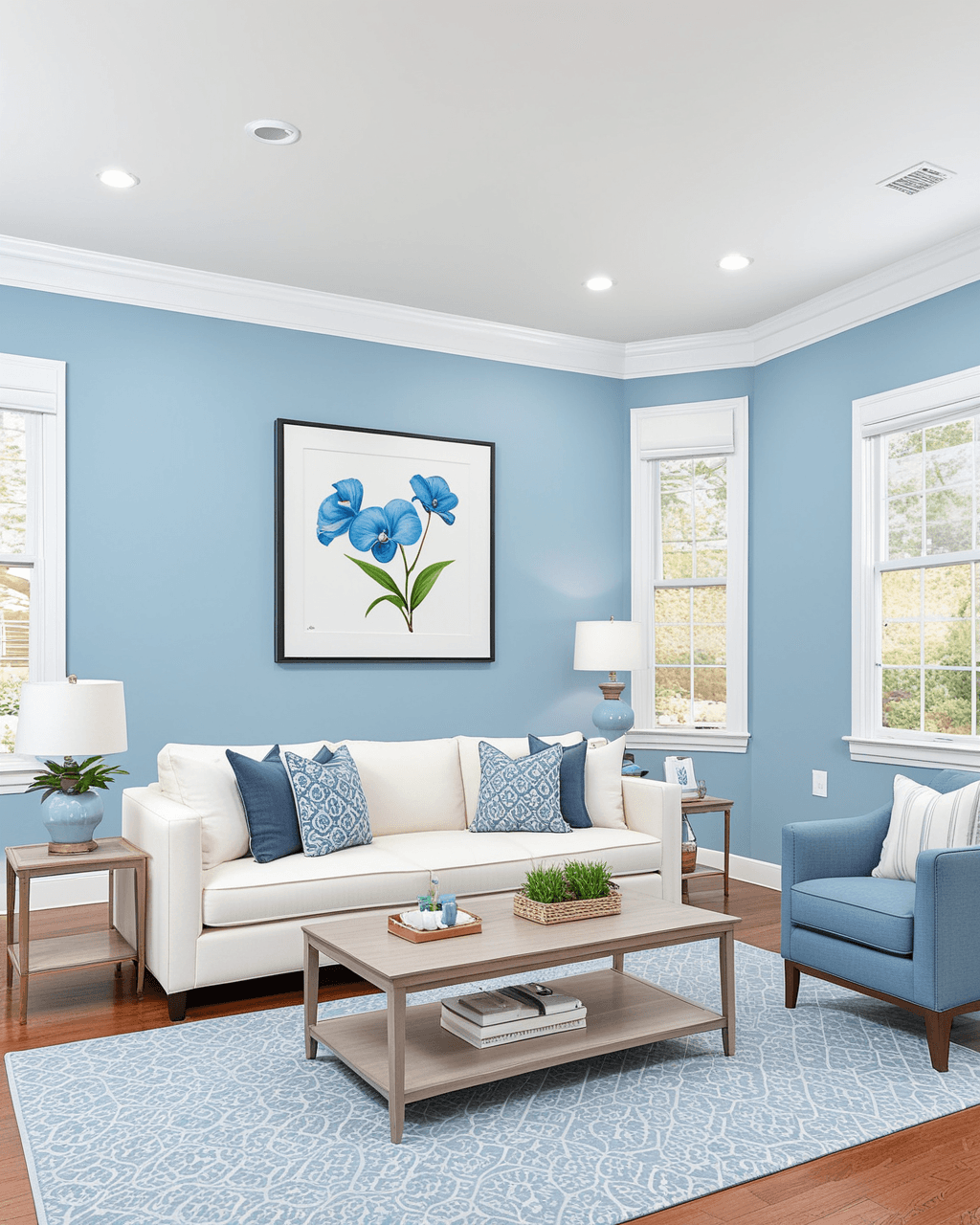 Pastel Living Room Interior paint color combination — Vast Sky