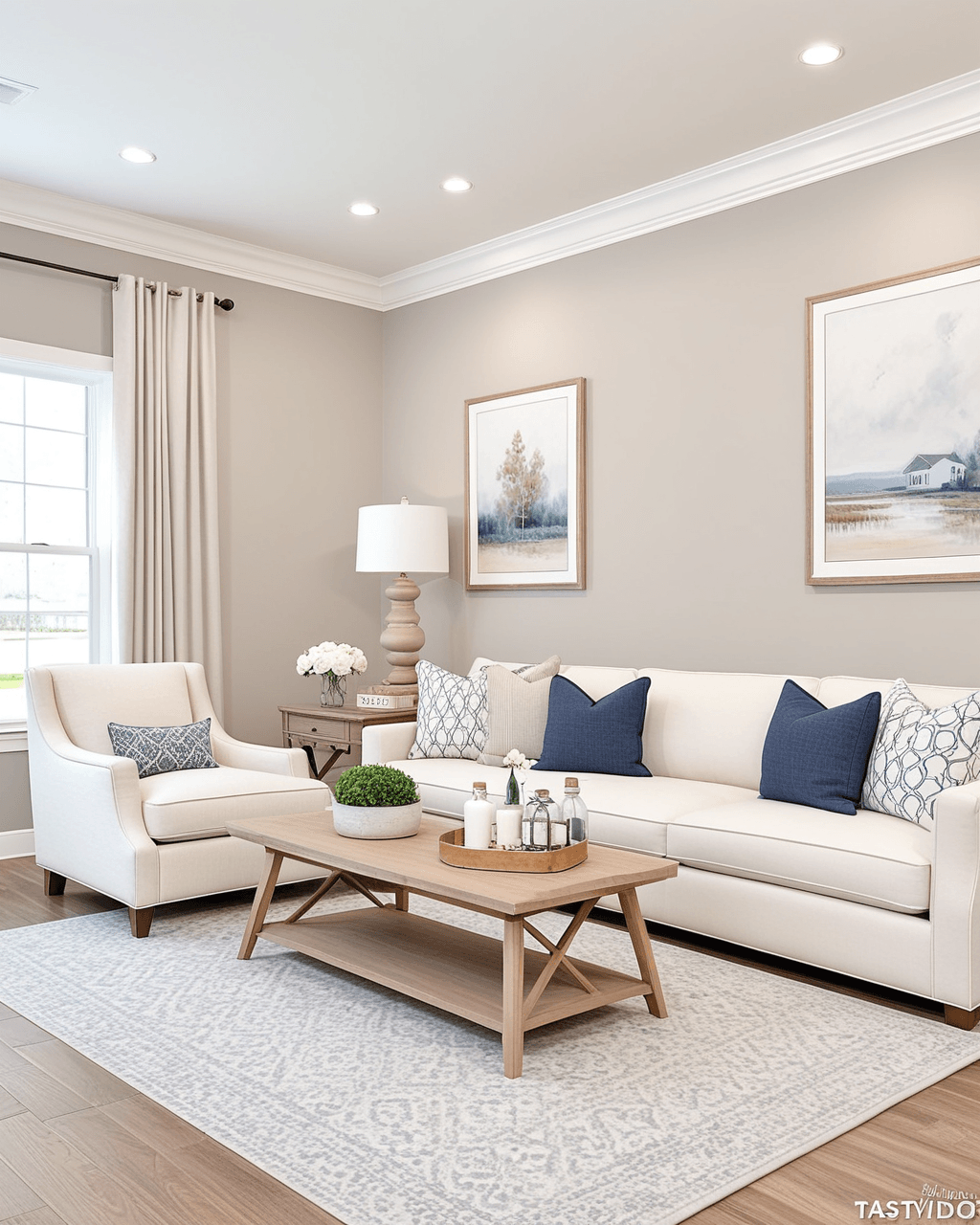 Pastel Living Room Interior paint color combination — Gorgeous White