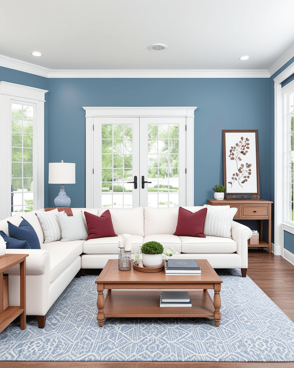 Cool Living Room Interior paint color combination — Dyer's Woad