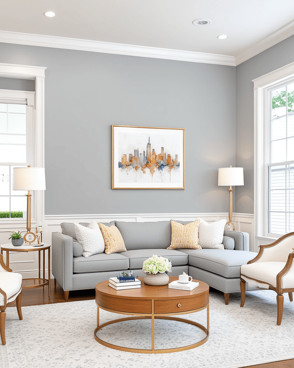 Minimal Living Room Interior paint color combination — Lazy Gray -i