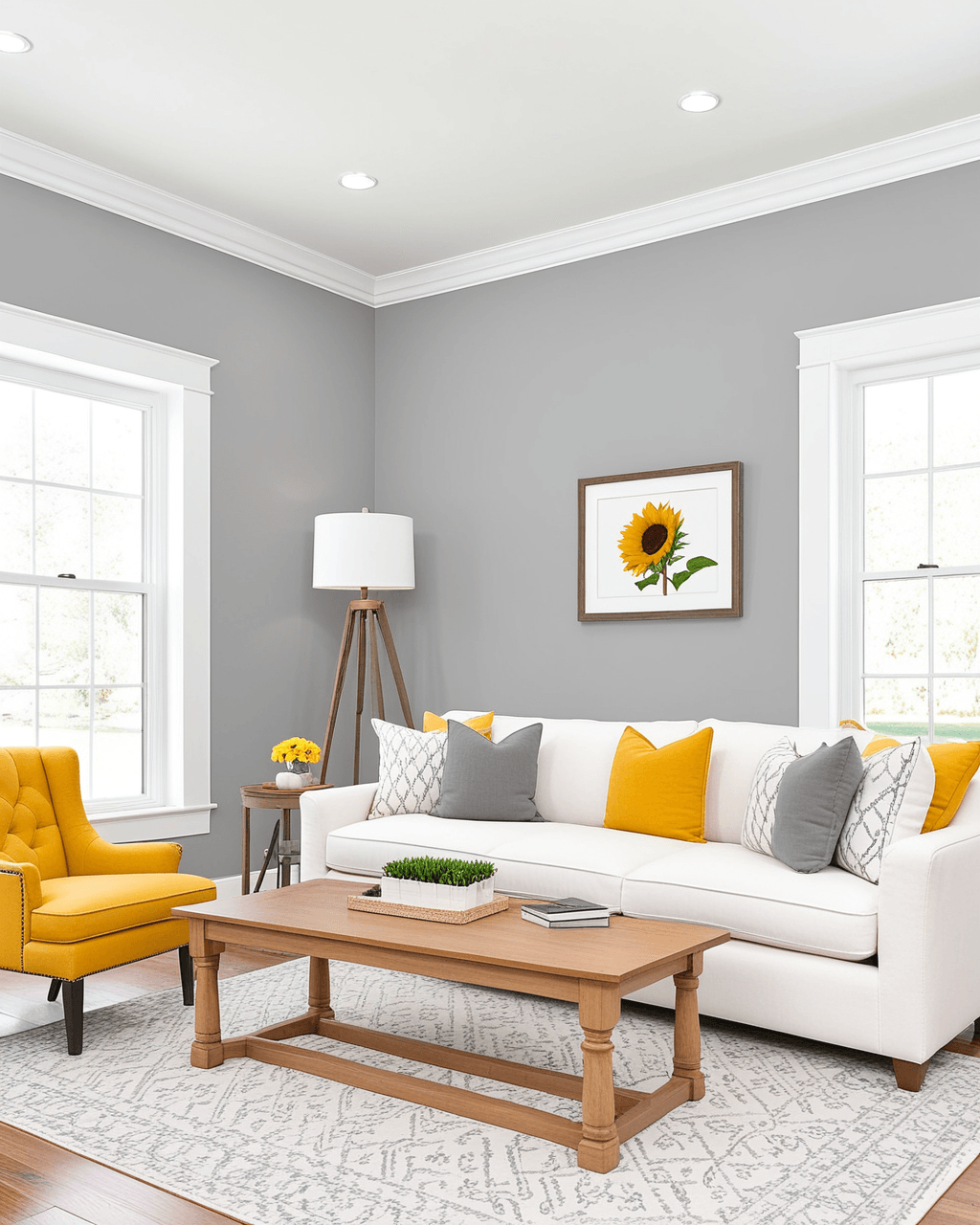 Minimal Living Room Interior paint color combination — March Wind