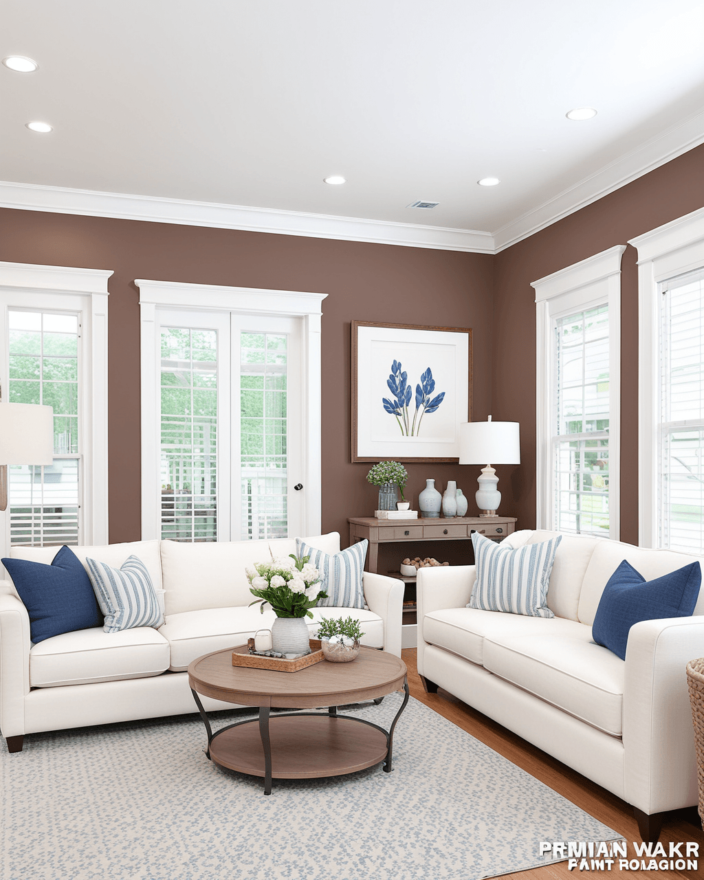 Earthy Living Room Interior paint color combination — Nuthatch