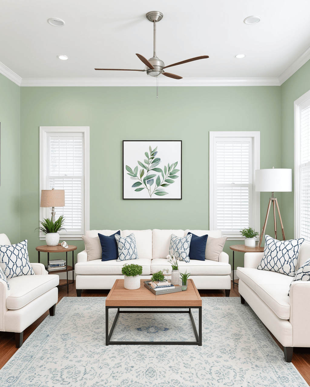 Pastel Living Room Interior paint color combination — Comfort Gray