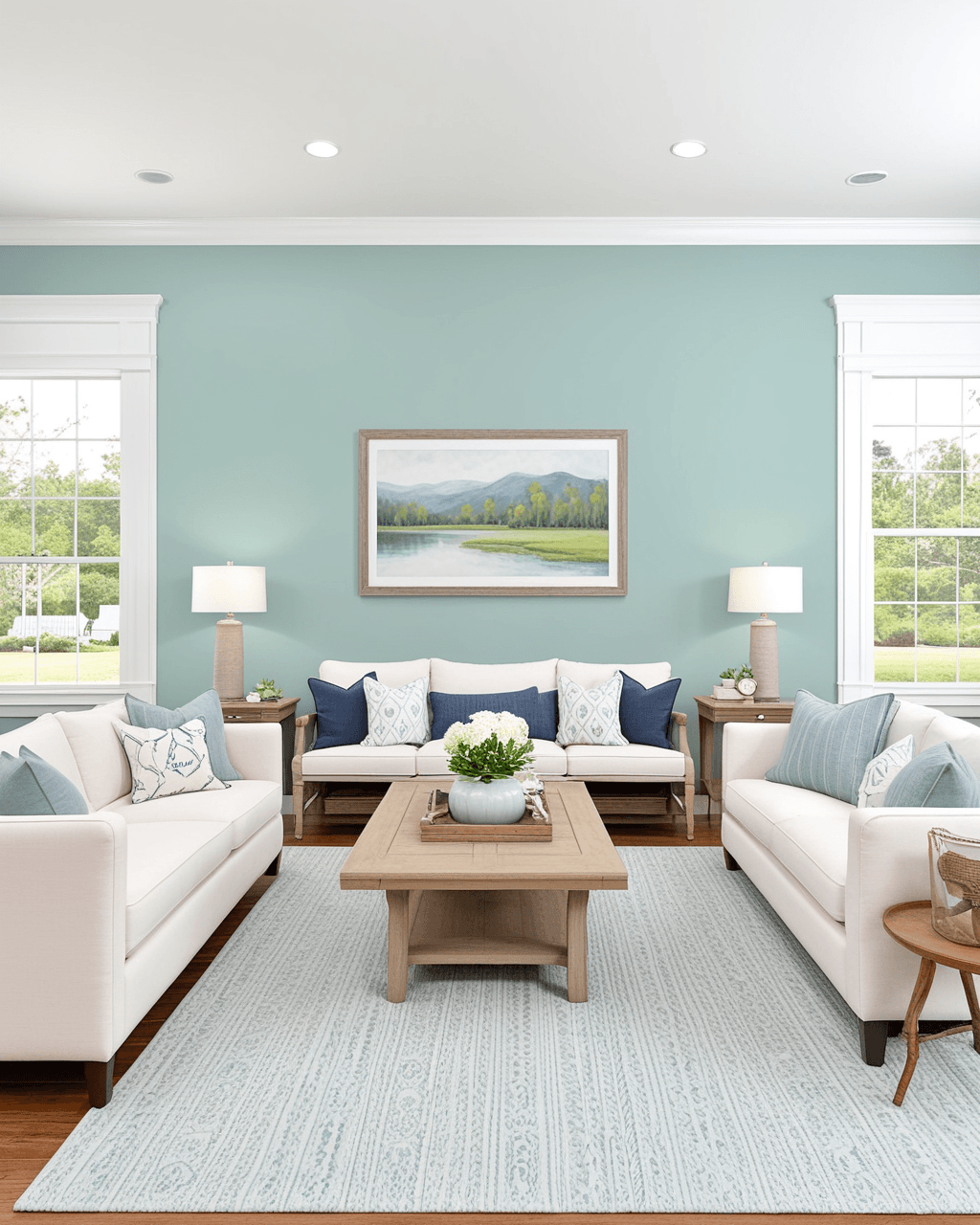 Pastel Living Room Interior paint color combination — Aloe