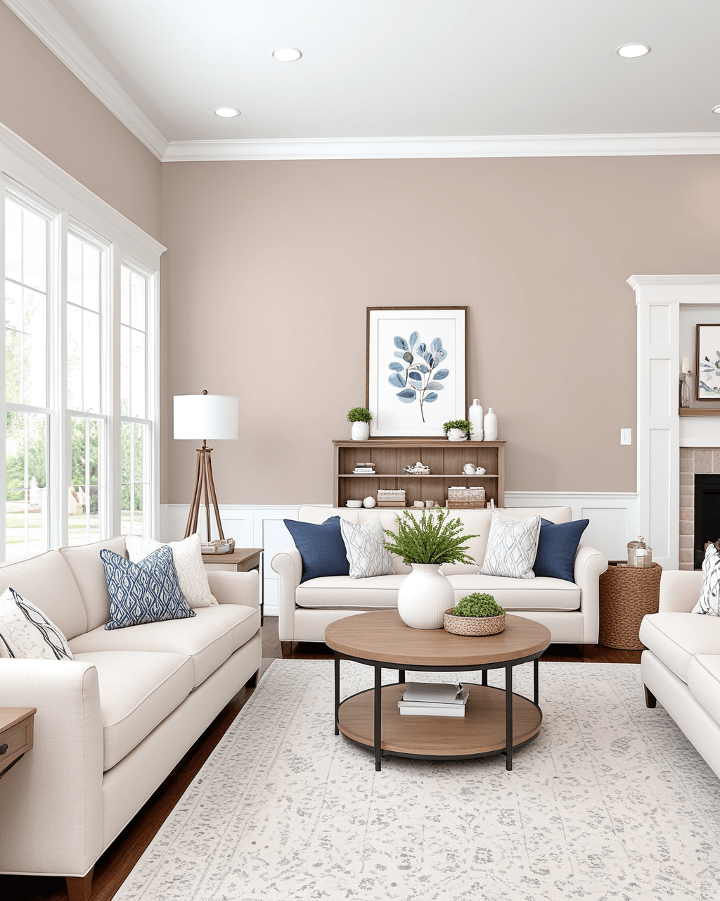 Earthy Living Room Interior paint color combination — Touch of Sand