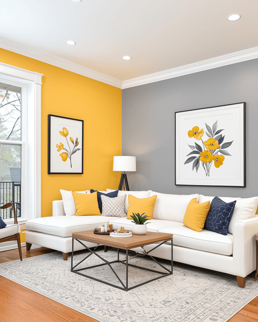 Bold Living Room Interior paint color combination — Rayo de Sol