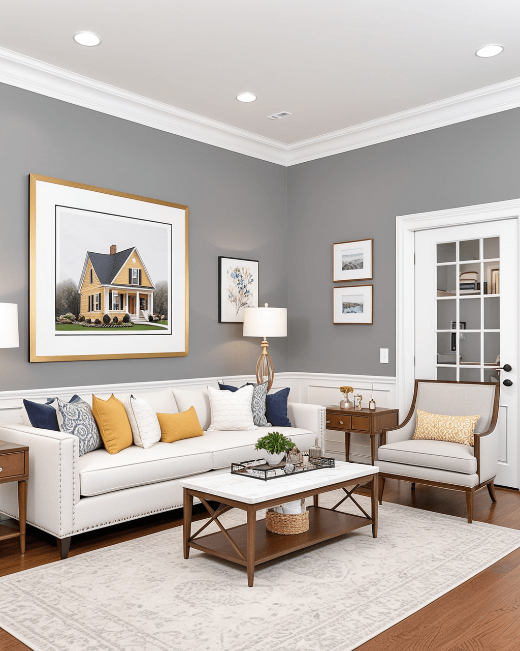 Neutral Living Room Interior paint color combination — Stamped Concrete