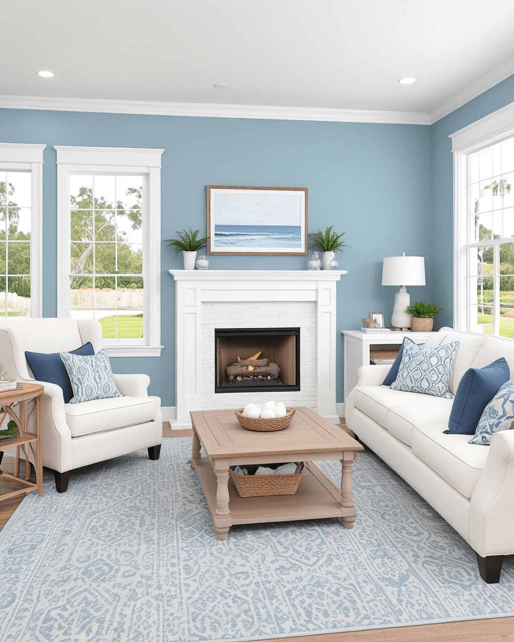 Pastel Living Room Interior paint color combination — French Moire