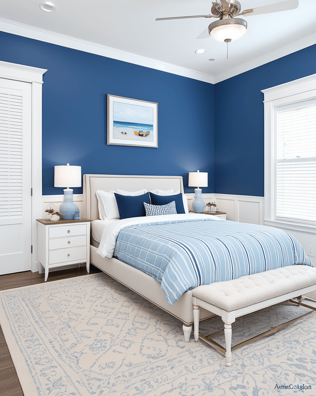 Bold Bedroom Interior paint color combination — Frank Blue