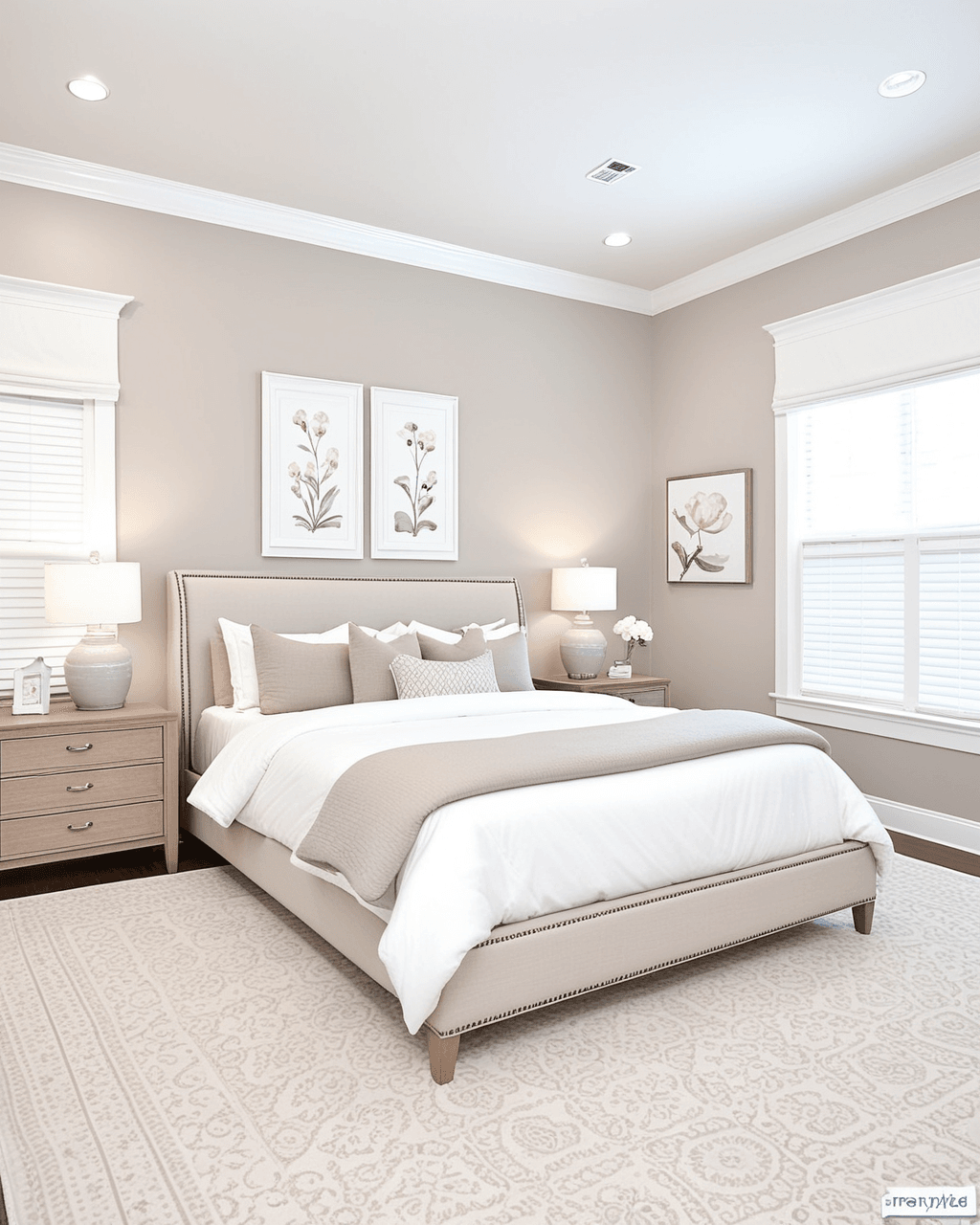 Pastel Bedroom Interior paint color combination — Natural Tan